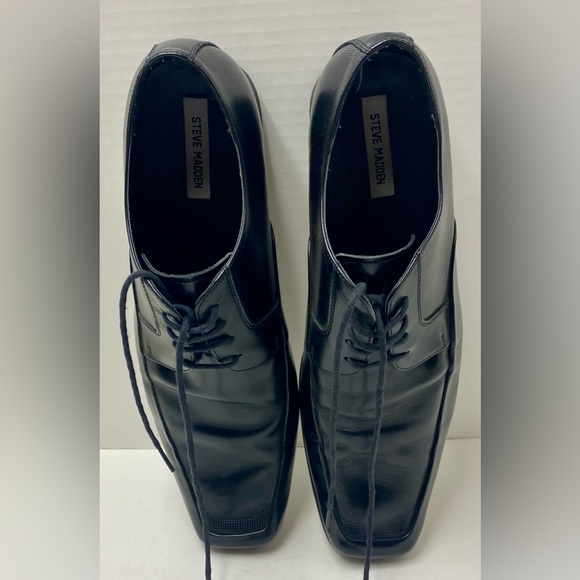 Steve Madden Black Leather Dress Shoe P-Melvil Men’s Size 13 Oxfords - Picture 4 of 15